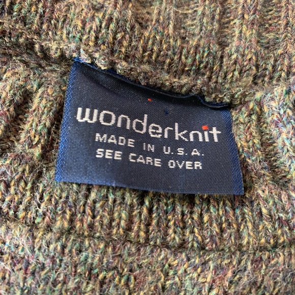 Sweater Gray Crewneck LG 70s era USA Made Wool/Acrylic blend Vintage Great Cond - Picture 7 of 7